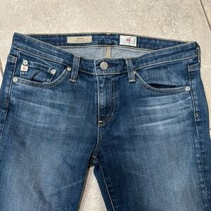 AG The Stilt cigarette leg jeans in a medium blue denim